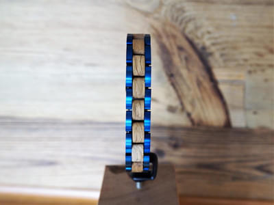 Holzkern Armband Eicheblau